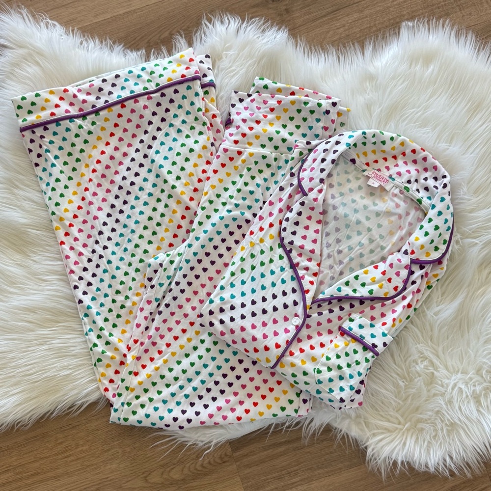 TikTok Rainbow Heart Pajama Set